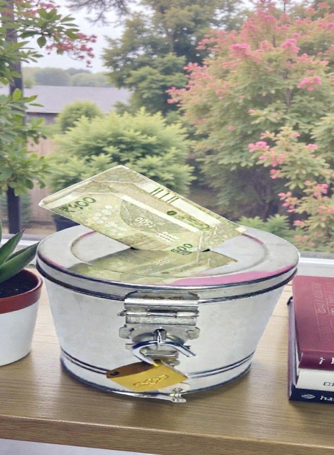 Standify® 1500ML Big Money Bank_A Stainless Steel Money Box Heavy Duty Bachat Gulak for Kids & Adults Unbreakable Piggy Bank. - Image 4